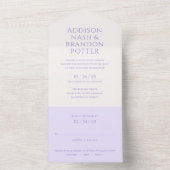 Invitation Tout En Un Addison Violet Classique Mariage élégant (À l'intérieur)