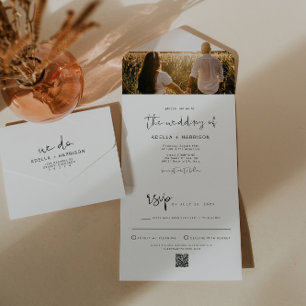 Invitation Tout En Un ADELLA Edgy Mariage minimaliste moderne