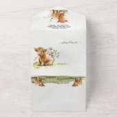 Invitation Tout En Un Adorable Baby shower de vache Highland (Dehors)