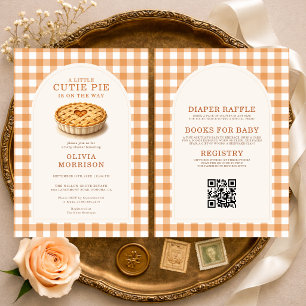 Invitation Tout en Un Adorable Tartelette Gingham Baby Shower