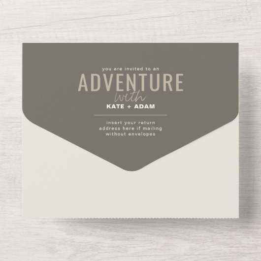 Invitation Tout En Un Adventure Woodland Prédictions Baby shower neutre (Verso)