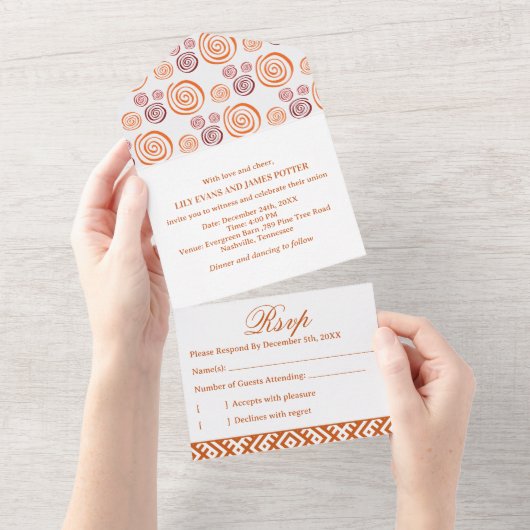 Invitation Tout En Un Afrocentric Abstract Pattern African Print Wedding (Déchirure)