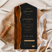 Invitation Tout En Un Agate Burnt Orange Or Script foncé