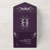 Invitation Tout En Un Aiguille et blanc Tri Plier avec Mariage Rsvp (Dehors)