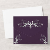 Invitation Tout En Un Aiguille et blanc Tri Plier avec Mariage Rsvp (Verso)