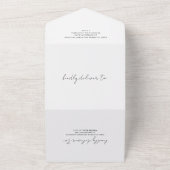 Invitation Tout En Un Aimee Rustic Script Mariage moderne (Dehors)