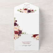 Invitation Tout En Un All in One Burgundy Marsala Mariage rustique Invit (Dehors)