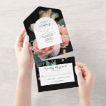Invitation Tout En Un All in One Modern Romantic Floral Mariage Inviter<br><div class="desc">Ces invitations de mariage tout-en-un uniques sont magnifiquement imprimées et faciles à utiliser! Ajoutez simplement un cachet à la carte postale RSVP, afin que vos invités puissent remplir facilement les informations RSVP, déchirer et vous renvoyer par la poste ! Pour envoyer, vous pouvez simplement plier, sceller (en utilisant l'un des...</div>