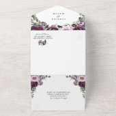 Invitation Tout En Un All in One Plum Peonies Mariage romantique Invitat (Dehors)