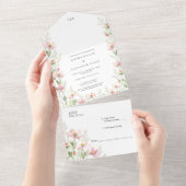 Invitation Tout En Un All in One Wedding Inviter pour un mariage fleur s (Déchirure)