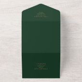 Invitation Tout En Un All Inclusive Emerald Green Mariage simple RSVP (Dehors)