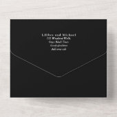 Invitation Tout En Un All Inclusive Jet Noir Mariage simple RSVP (Verso)