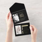 Invitation Tout En Un Alors et maintenant Black Gold 50e anniversaire Ma (Déchirure)