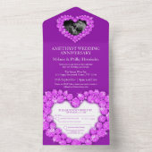 Invitation Tout En Un Amethyst 6e anniversaire mariage photo violet (À l'intérieur)