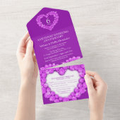 Invitation Tout En Un Améthyste pourpre 6e anniversaire mariage RSVP (Déchirure)