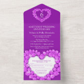 Invitation Tout En Un Améthyste pourpre 6e anniversaire mariage RSVP (À l'intérieur)