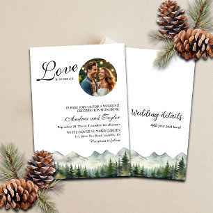 Invitation Tout en Un Amour est dans l'air Photo Mariage
