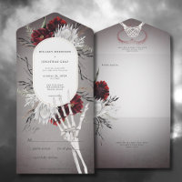 Amour & Os Éffrayant Rouge Floral Mariage Pas de d