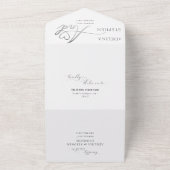 Invitation Tout En Un Ampersand Elegant Script QR Code Budget Mariage (Dehors)