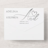 Invitation Tout En Un Ampersand Elegant Script QR Code Budget Mariage (Verso)