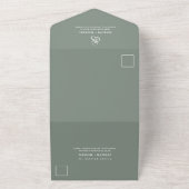 Invitation Tout En Un Ampersand lunaire | Mariage vert Sage (Dehors)