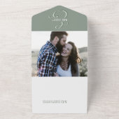Invitation Tout En Un Ampersand Sage Green Mariage Tout en un (Dehors)