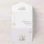 Invitation Tout En Un Ampersand Tropical Beach Palms Trees RSVP QR Code (Dehors)