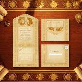Invitation Tout En Un Ancient Hieroglyphs King & Queen Egyptian Wedding
