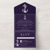 Invitation Tout En Un Ancre marine violette (À l'intérieur)