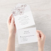 Invitation Tout En Un Anemone Bouquet Mariage Tout en un (Déchirure)