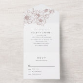 Invitation Tout En Un Anemone Bouquet Mariage Tout en un (À l'intérieur)