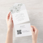 Invitation Tout En Un Anemone Bouquet Mariage Tout en un (Déchirure)