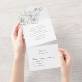 Invitation Tout En Un Anemone Bouquet Mariage Tout en un (Déchirure)