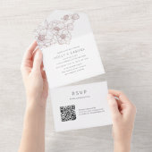 Invitation Tout En Un Anemone Bouquet Mariage Tout en un (Déchirure)