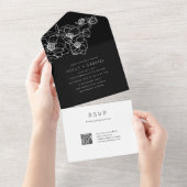 Invitation Tout En Un Anemone Bouquet Mariage Tout en un (Déchirure)