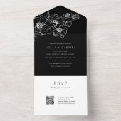 Invitation Tout En Un Anemone Bouquet Mariage Tout en un (À l'intérieur)