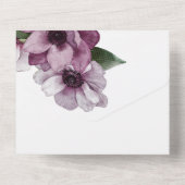 Invitation Tout En Un Anémones romantiques aquarelle (Verso)