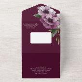 Invitation Tout En Un Anémones romantiques aquarelle sur Merlot (Dehors)