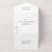 Invitation Tout En Un Anneaux d'argent moderne Mariage blanc (Dehors)