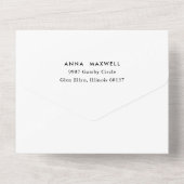 Invitation Tout En Un Anneaux d'argent moderne Mariage blanc (Verso)