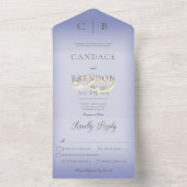 Invitation Tout En Un Anneaux mariages Moderne Périwinkle Dîner (À l'intérieur)