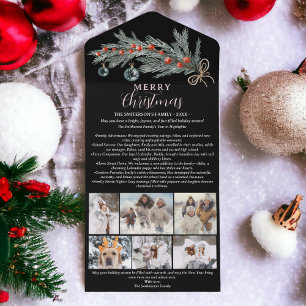 Invitation Tout En Un Année d'examen pin rouge Joyeux Noël 6 photos