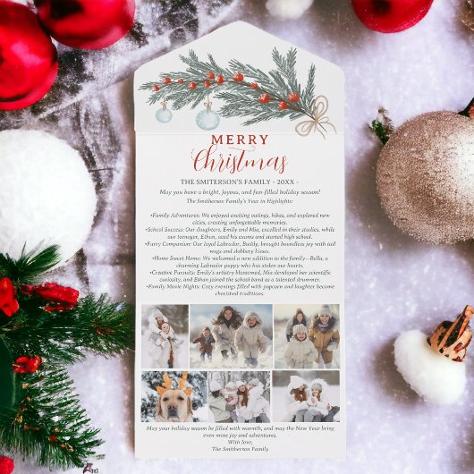 Invitation Tout En Un Année d'examen pin rouge Joyeux Noël 6 photos