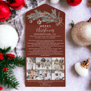 Invitation Tout En Un Année d'examen pin rouge Joyeux Noël 6 photos