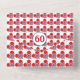 Invitation Tout En Un Anniversaire 60 ans Drapeau norvégien cœur rouge