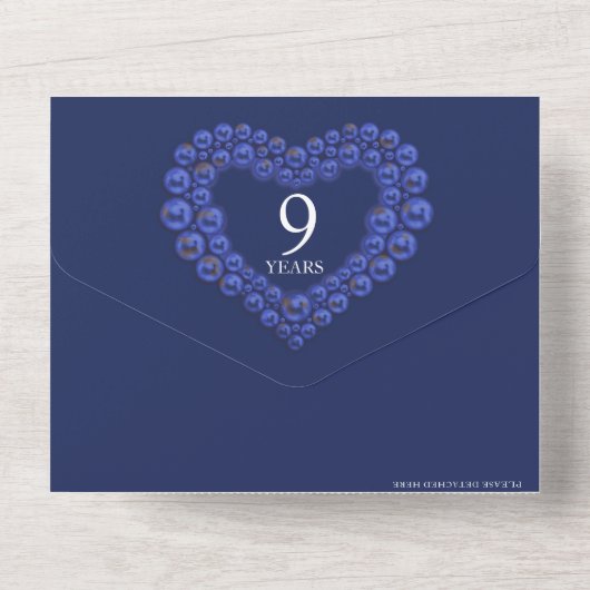 Invitation Tout En Un anniversaire de mariage 9 ans de fête (Verso)