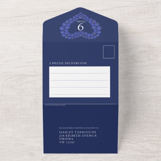 Invitation Tout En Un Anniversaire de mariage 9 ans fête bleu (Dehors)