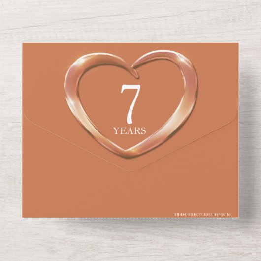 Invitation Tout En Un Anniversaire de mariage en cuivre 7 ans événement (Verso)