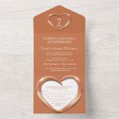Invitation Tout En Un Anniversaire de mariage en cuivre 7 ans fête événe (À l'intérieur)