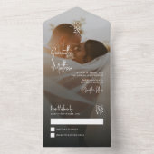 Invitation Tout En Un Anniversaire minimaliste romantique de Moody foncé (À l'intérieur)